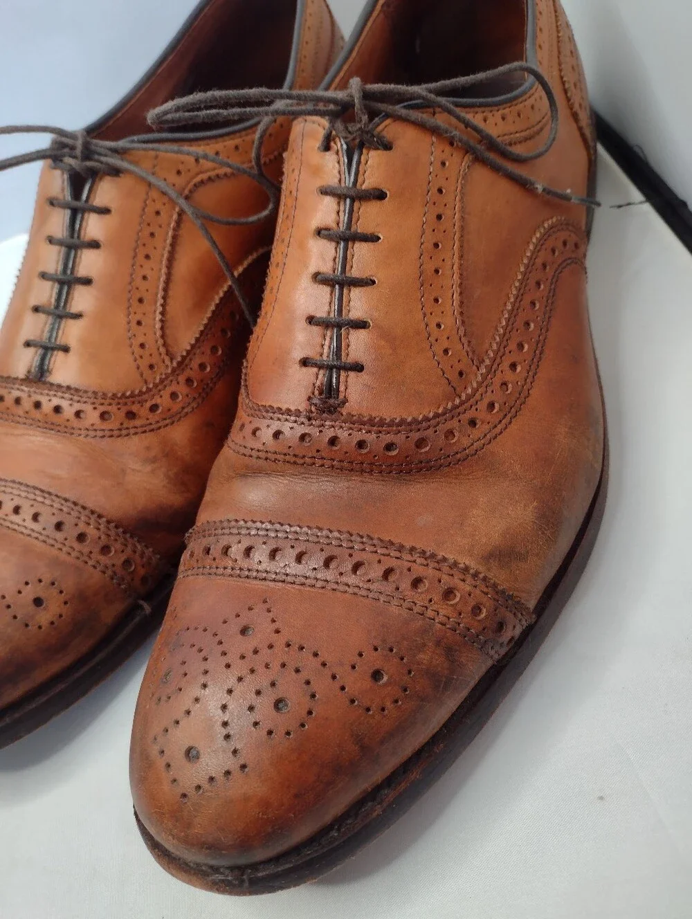 Allen Edmonds Strand Cap-Toe Oxford Brogue Hand Made Dress Shoe 12 1/2 D A23